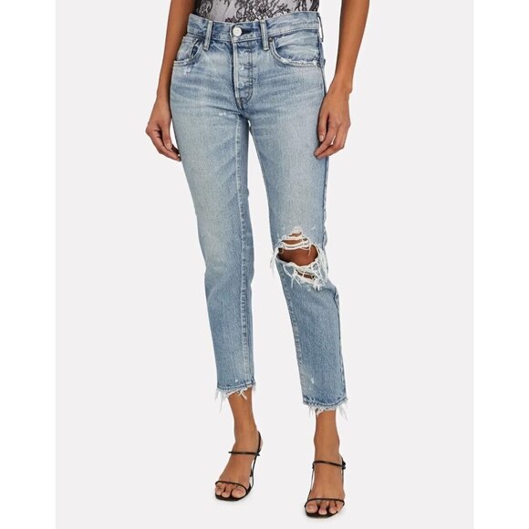 Moussy "Raleigh" distress BNWOT jeans sz 24 womens NEW designer tappered ankle - Picture 11 of 11